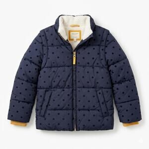 Mini Boden Polka Dot Puffer Jacket Girls Size 5-6
